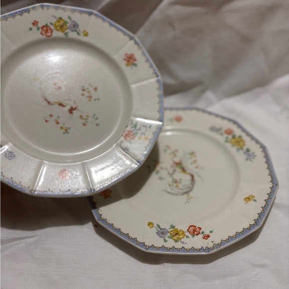 Vintage Floral Patterned Ceramic Dinner Plates- set of 2 - Picture 2 of 4